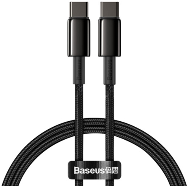Кабель Baseus Tungsten Gold USB Type A - USB Type C 1 м Black (CAWJ000001) - зображення 1