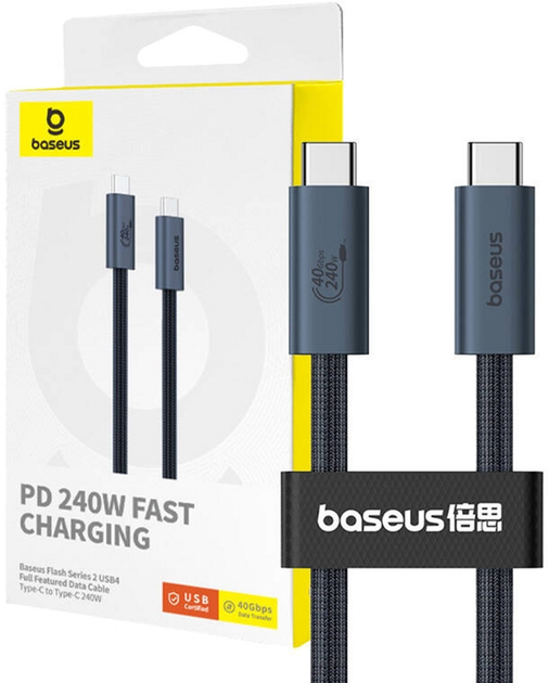 Kabel Baseus Explorer USB Type-A - USB Type-C 1 m Black (P10311803111-00) - obraz 2