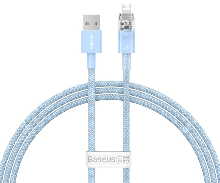 Kabel Baseus Explorer USB Type-A - Lightning 1 m Blue (CATS010003) - obraz 1