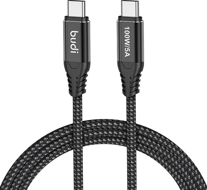 Kabel Budi USB Type-C - USB Type-C 1.5 m Black (220TT15) - obraz 1