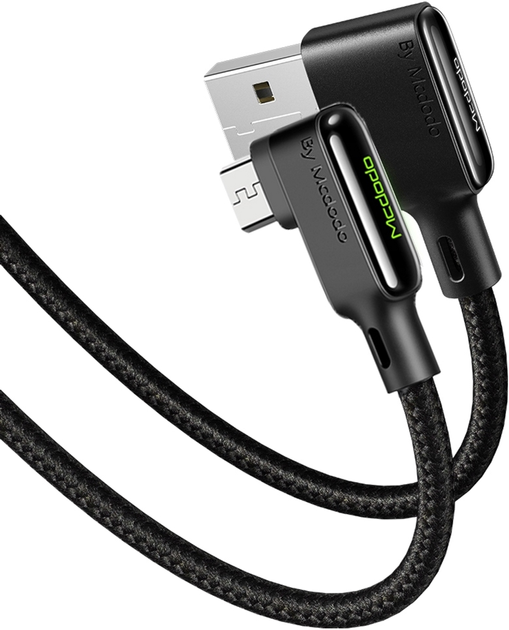 Kabel kątowy Mcdodo USB Type-A - micro-USB 1.8 m Black (CA-7531) - obraz 1
