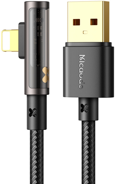 Кабель кутовий Mcdodo USB Type-A - Apple Lightning 1.2 м Black (CA-3510) - зображення 1