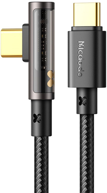 Kabel kątowy Mcdodo USB Type-C - USB Type-A 1.2 m Black (CA-3400) - obraz 1