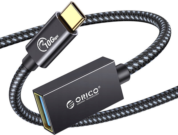 Kabel Orico USB Type-C - USB Type-A Black 0.3 m Black (ORICO-CAF31-03-BK-BP) - obraz 2