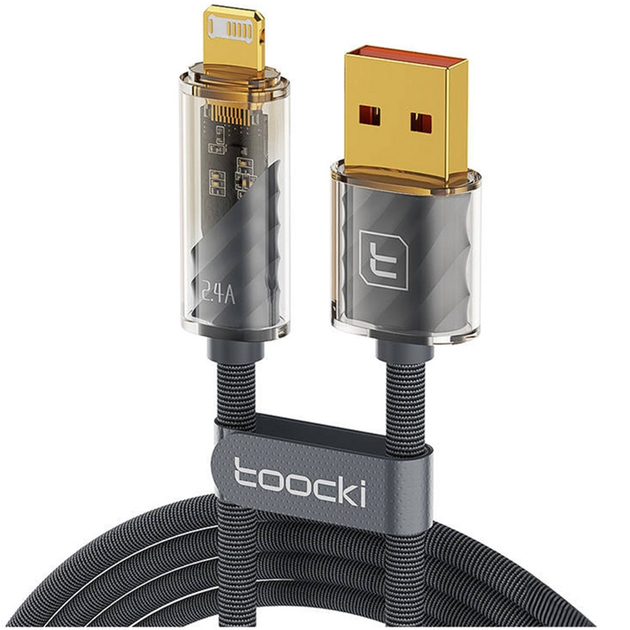 Кабель Toocki USB Type-A - Lightning 1 м Grey (TXCLJDA03) - зображення 1