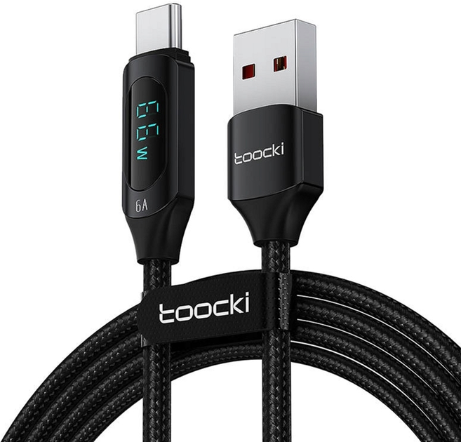 Kabel Toocki USB Type-A - USB Type-C 1 m Black (TXCTYX05) - obraz 1