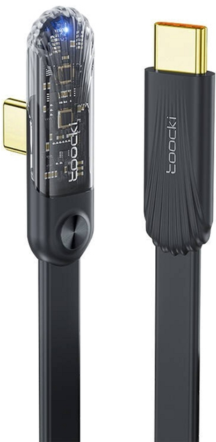 Кабель кутовий Toocki USB Type-C - USB Type-C 1 м Black (6976018372719) - зображення 1
