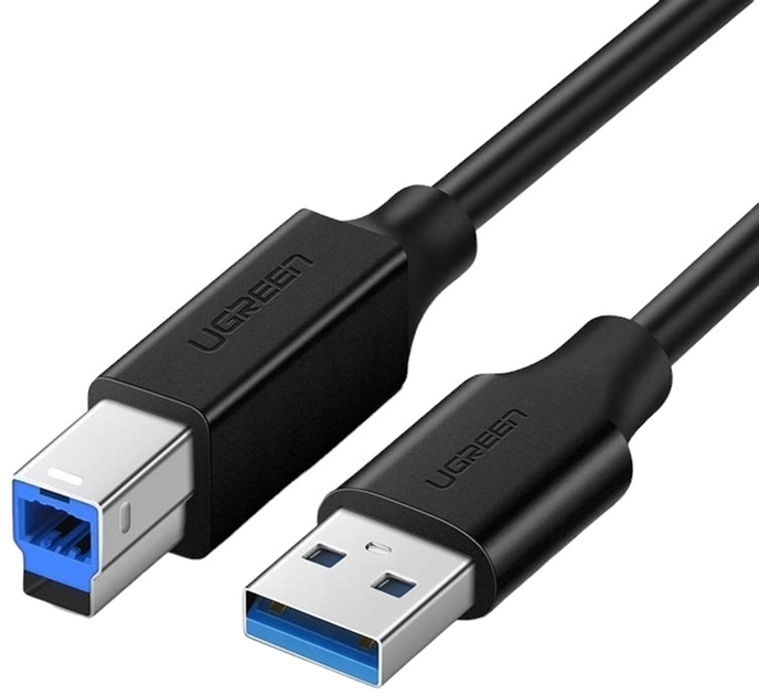 Kabel Ugreen USB Type-A - USB Type-B 2 m Black (6957303813728) - obraz 1