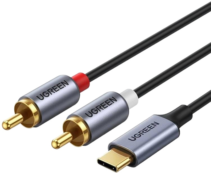 Kabel Ugreen USB Type-C - 2 x RCA 1.5 m Black (6957303821938) - obraz 1