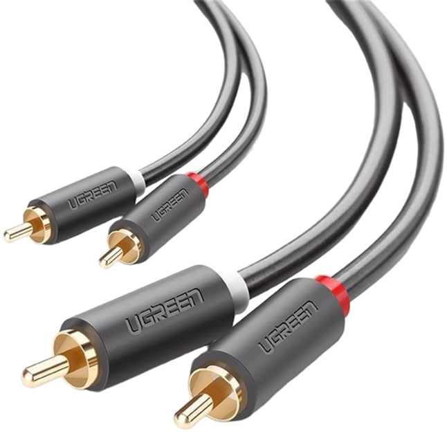 Kabel Ugreen 2 x RCA - 2 x RCA 1 m Black (6957303837472) - obraz 1