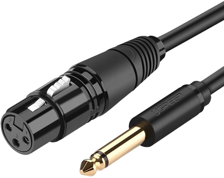 Kabel Ugreen XLR - jack 6.35 3 m Black (6957303827206) - obraz 1