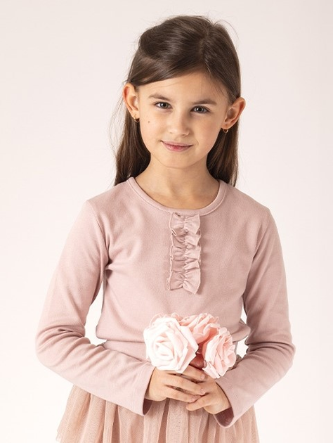 Dziecięca koszulka z długim rękawem dla dziewczynki Nicol 203139 134 cm Beżowa (5905601025221) - obraz 1