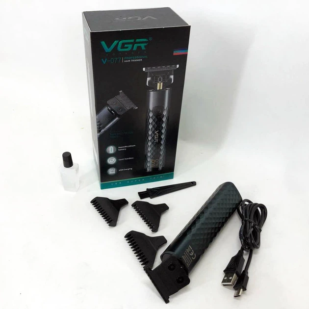 Беспроводной триммер VGR V-077 для бороды и усов с длительным временем работы и USB зарядкой - изображение 9