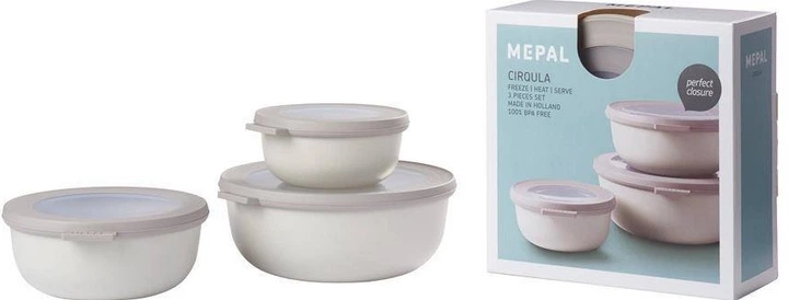 Набір мисок Mepal Cirqula Nordic White круглі 3 шт (8711269938585) - зображення 4