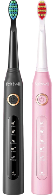 Набір електричних зубних Fairywill 507 Pink and Black - зображення 2