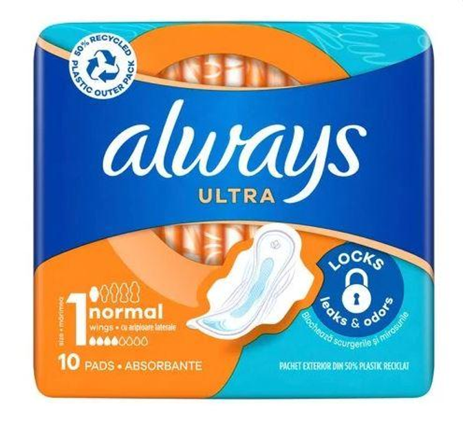 Прокладки Always Ultra Normal (4 краплі) 10шт - зображення 1