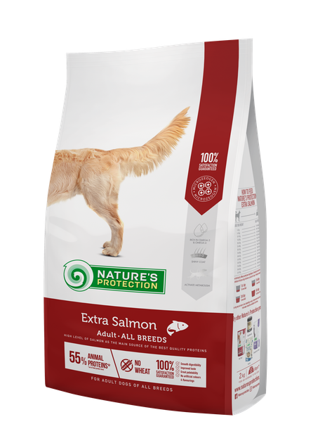 Сухий корм Nature's Protection Extra Salmon Adult All Breeds 2 кг (NPS45751) - Фото 1 Сухий корм Nature's Protection Extra Salmon Adult All Breeds 2 кг (NPS45751) - зображення 1