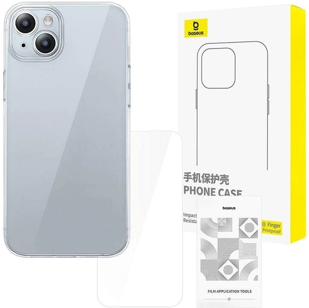 Панель + скло Baseus Clear Case для Apple iPhone 15 Transparent (P60115400201-00) - зображення 1