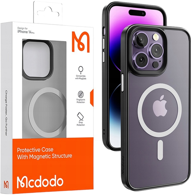 Etui McDodo Crystal do Apple iPhone 14 Pro Max Black (PC-3103) - obraz 1