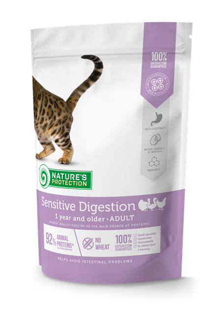 Сухой корм Nature's Protection Sensitive Digestion для кошек с чувствительным пищеварением 400 гр (NPS45766) - Фото 1 Сухой корм Nature's Protection Sensitive Digestion для кошек с чувствительным пищеварением 400 гр (NPS45766) - изображение 1
