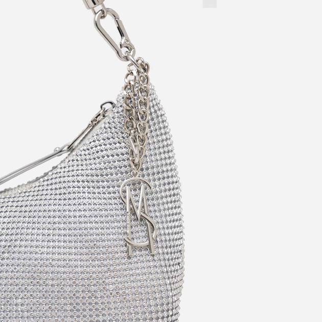Сумка багет жіноча Steve Madden SM13000999 Срібна (8720236897695) - зображення 4