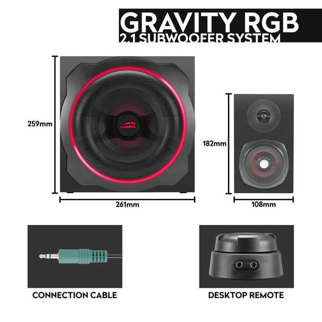 Акустична система SpeedLink Gravity RGB 2.1 Speaker System (4027301815474) - зображення 3
