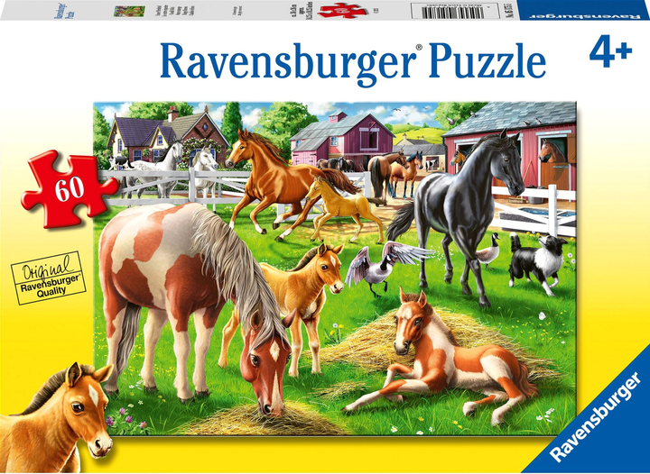 Puzzle Ravensburger Szczęśliwe konie 60 elementów (4005556051755) - obraz 1