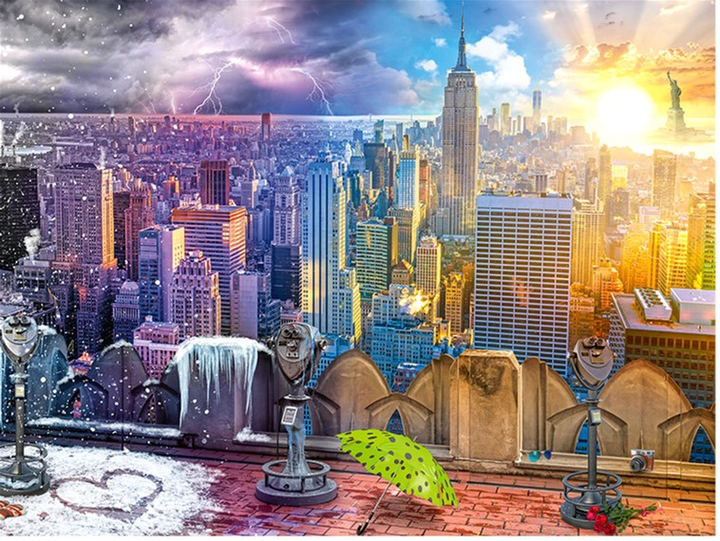 Puzzle Ravensburger Nowy York latem i zimą 1500 elementów (4005556160082) - obraz 2