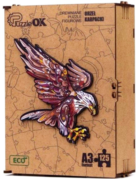 Пазл дерев'яний PuzzleOK Карпатський орел 125 елементів (4821993007496) - зображення 1