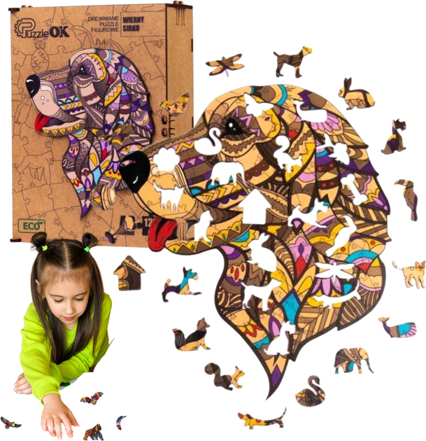 Puzzle drewniane PuzzleOK Pies Wierny Sirko 125 elementów (4821993035192) - obraz 4