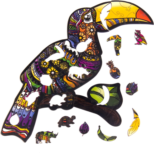 Пазл дерев'яний PuzzleOK Тропічний Тукан 127 елементів (4821993047836) - зображення 2