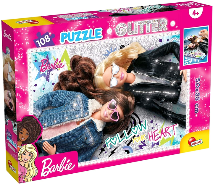 Пазл Lisciani Barbie glitter Best day 108 елементів (8008324081189) - зображення 1