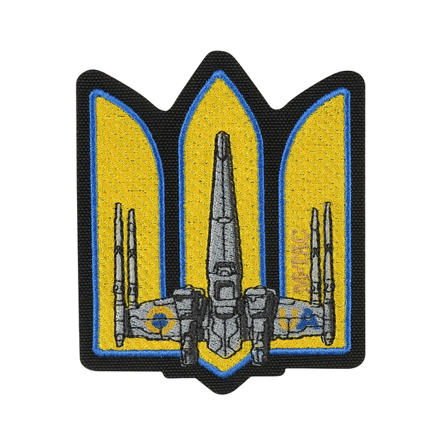 M-Tac нашивка Тризуб UA-Wing (вишивка) Black - зображення 1