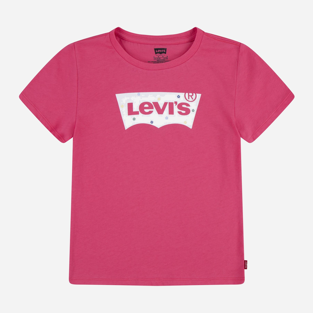 Дитяча футболка для дівчинки Levis 3EK418-AGW 128 см (8A) Рожева (3666643070618) - зображення 1