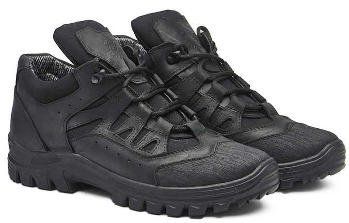Тактические кроссовки демисезонные PAV 101 черные кожаные с мембраной 44 - изображение 2