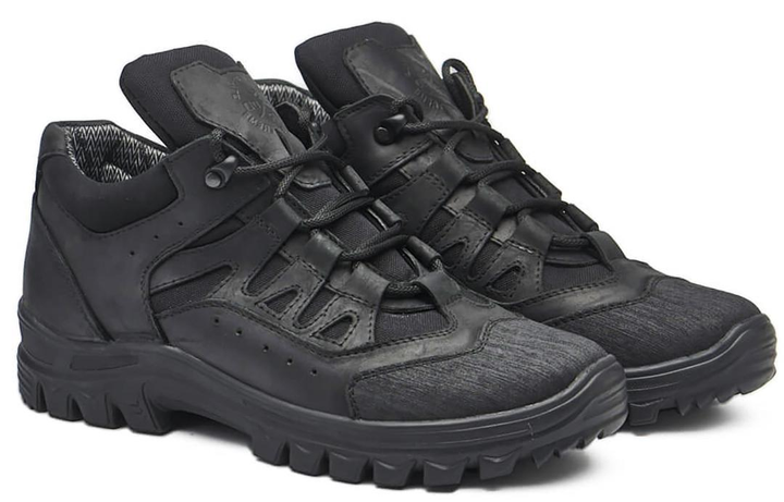 Тактические кроссовки демисезонные PAV 101 черные кожаные с мембраной 40 - изображение 2