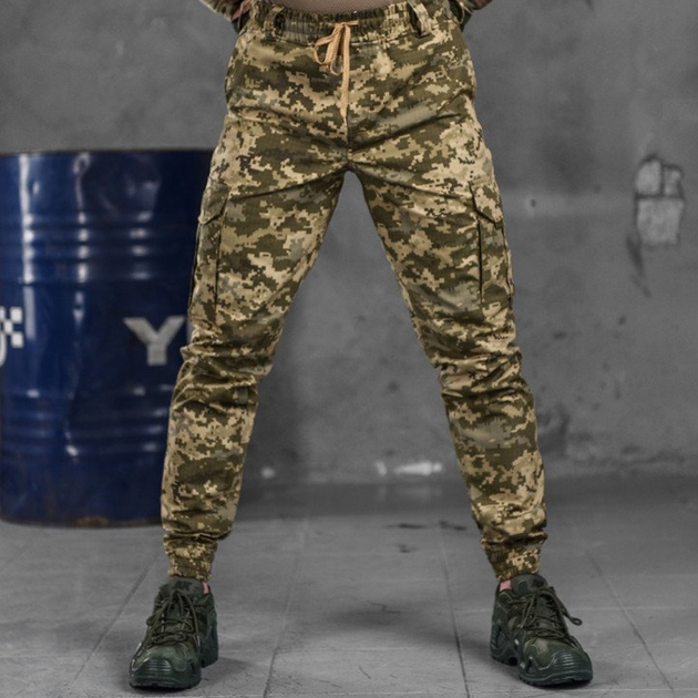 Мужские штаны "KS Military" Rip-Stop с манжетами на резинках пиксель размер L - изображение 1