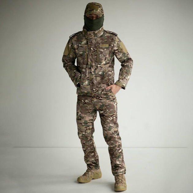 Демисезонный костюм SoftShell с флисовой подкладкой / Форма куртка + брюки мультикам размер L - изображение 1