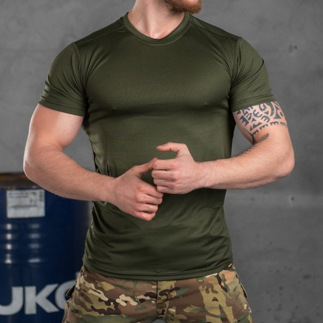 Потоотводящая мужская футболка "Animal" с анатомическим кроем олива размер 2XL - изображение 1