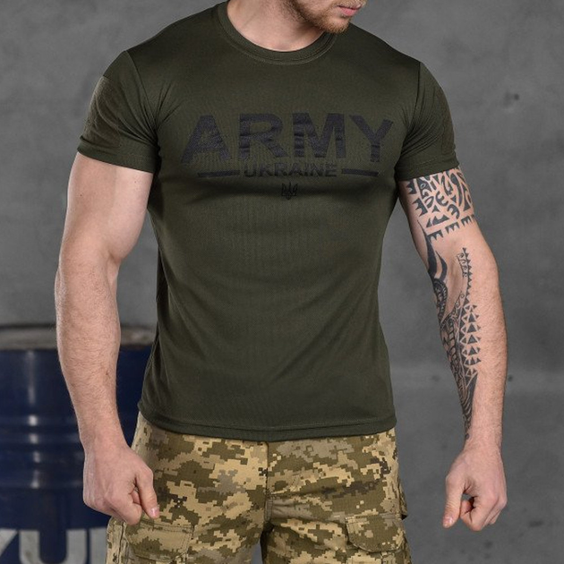 Мужская футболка "Army" CoolPass с сетчатыми вставками олива размер 2XL - изображение 1