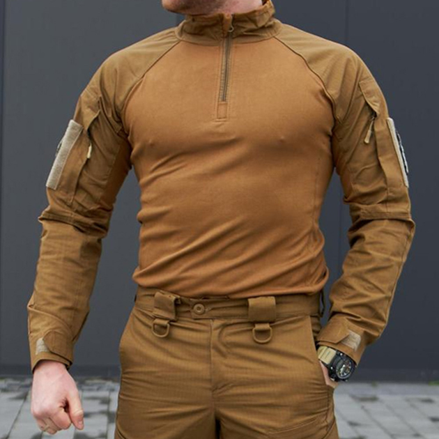 Чоловічий убакс Military ріп-стоп з липучками під шеврони койот розмір XL - зображення 1