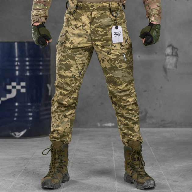 Мужские штаны "7.62 tactical" стрейч рип-стоп с кольцами для карабинов пиксель размер L - изображение 1