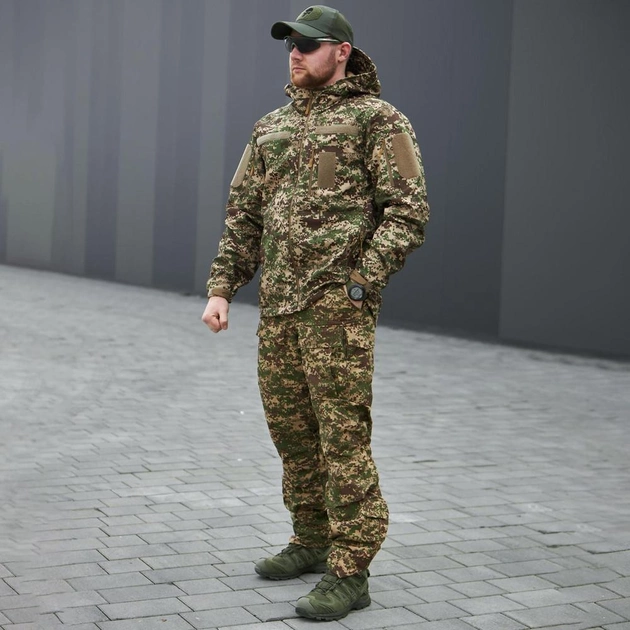 Демисезонная мужская Куртка "AK Military" SoftShell варан размер 4XL - изображение 2