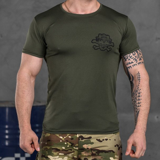 Потовідвідна чоловіча футболка Odin Coolmax із принтом "Game" олива розмір M - зображення 1