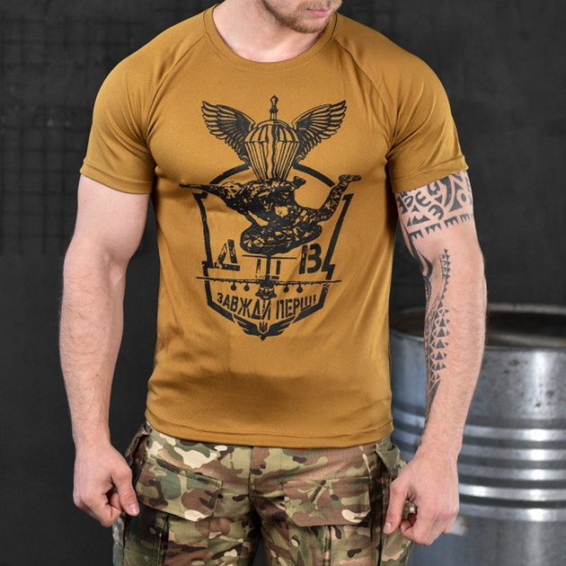 Потоотводящая мужская футболка Odin Coolmax с принтом ДШВ койот размер 3XL - изображение 1