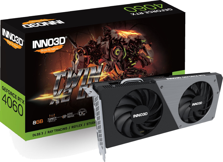 Karta graficzna INNO3D PCI-Ex GeForce RTX 4060 Twin X2 OC 8GB GDDR6 (128bit) (2490/17000) (HDMI, 3 x DisplayPort) (N40602-08D6X-173051N) - obraz 3