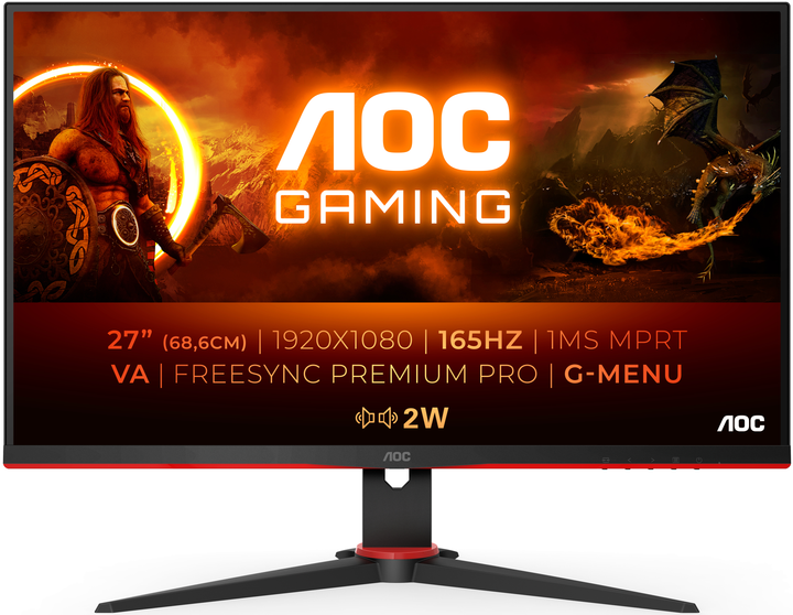 Монитор 27" AOC Gaming 27G2SAE/BK Full HD VA 165 Гц g5 - изображение 1
