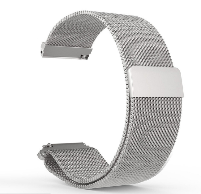 Металевий ремінець Milanese Xiaomi Amazfit Bip / Lite / 20 мм міланська петля Срібний 1901P - Фото 2 Металевий ремінець Milanese Xiaomi Amazfit Bip / Lite / 20 мм міланська петля Срібний 1901P - зображення 2