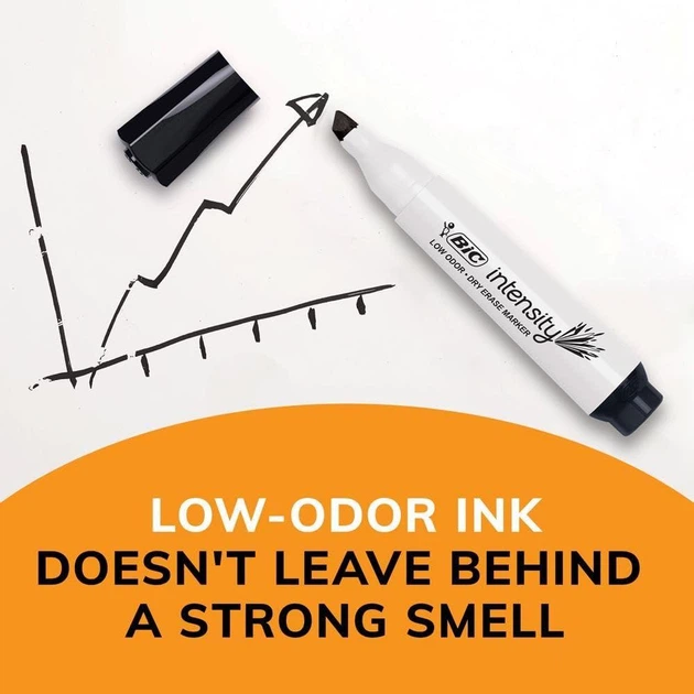 Набор маркеров для досок сухого стирания 4 шт BIC Intensity Low Odor Dry Markers Цветные (BICGDEMP41ASST) - изображение 3