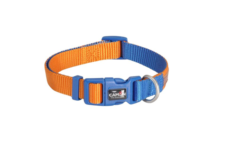 Obroża dla psów Camon Bicolor Pomarańczowo-niebieska 25 mm 48-66 cm (8019808203959) - obraz 1